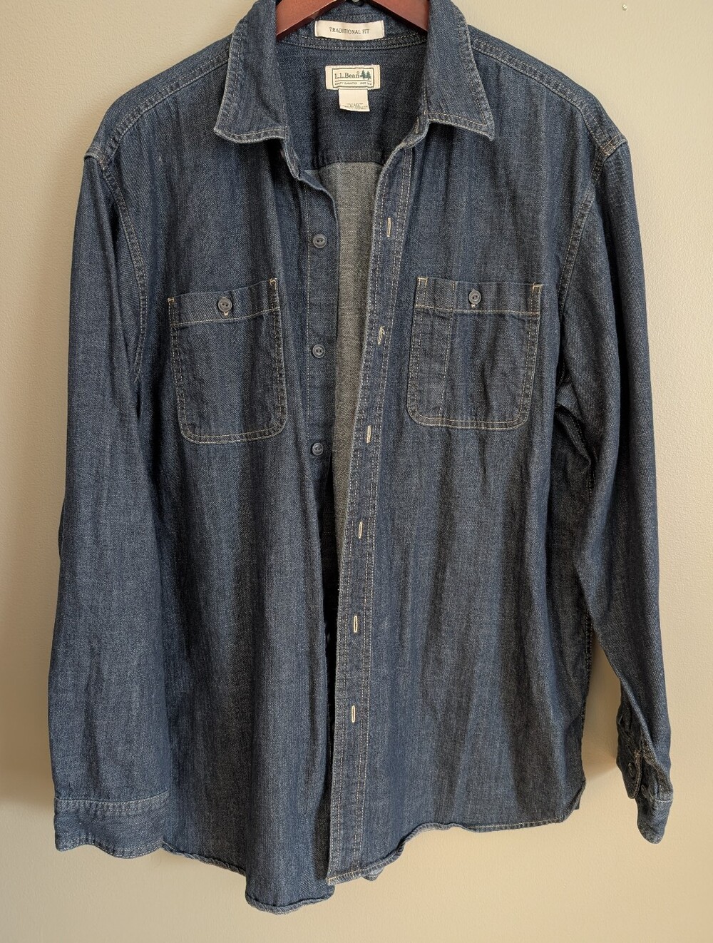 L.L. Bean Denim Shirt Size Large